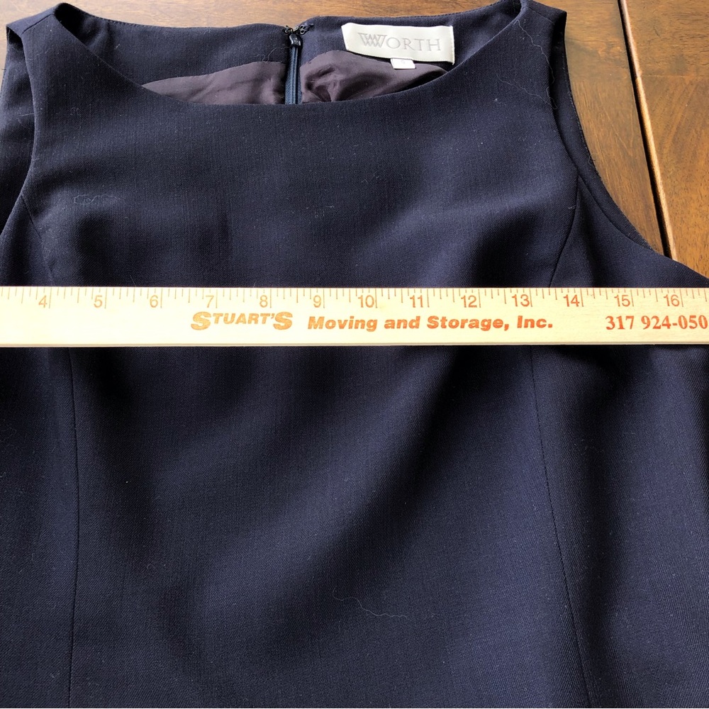 Worth Collection Navy Blue Sleeveless Dress Size 8 - Picture 5 of 6